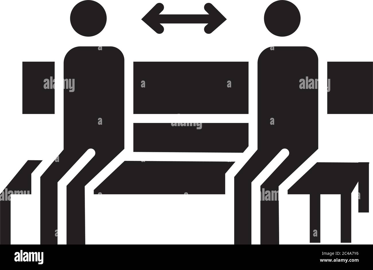 figures humans with arrows social distance silhouette style vector illustration design Stock Vector