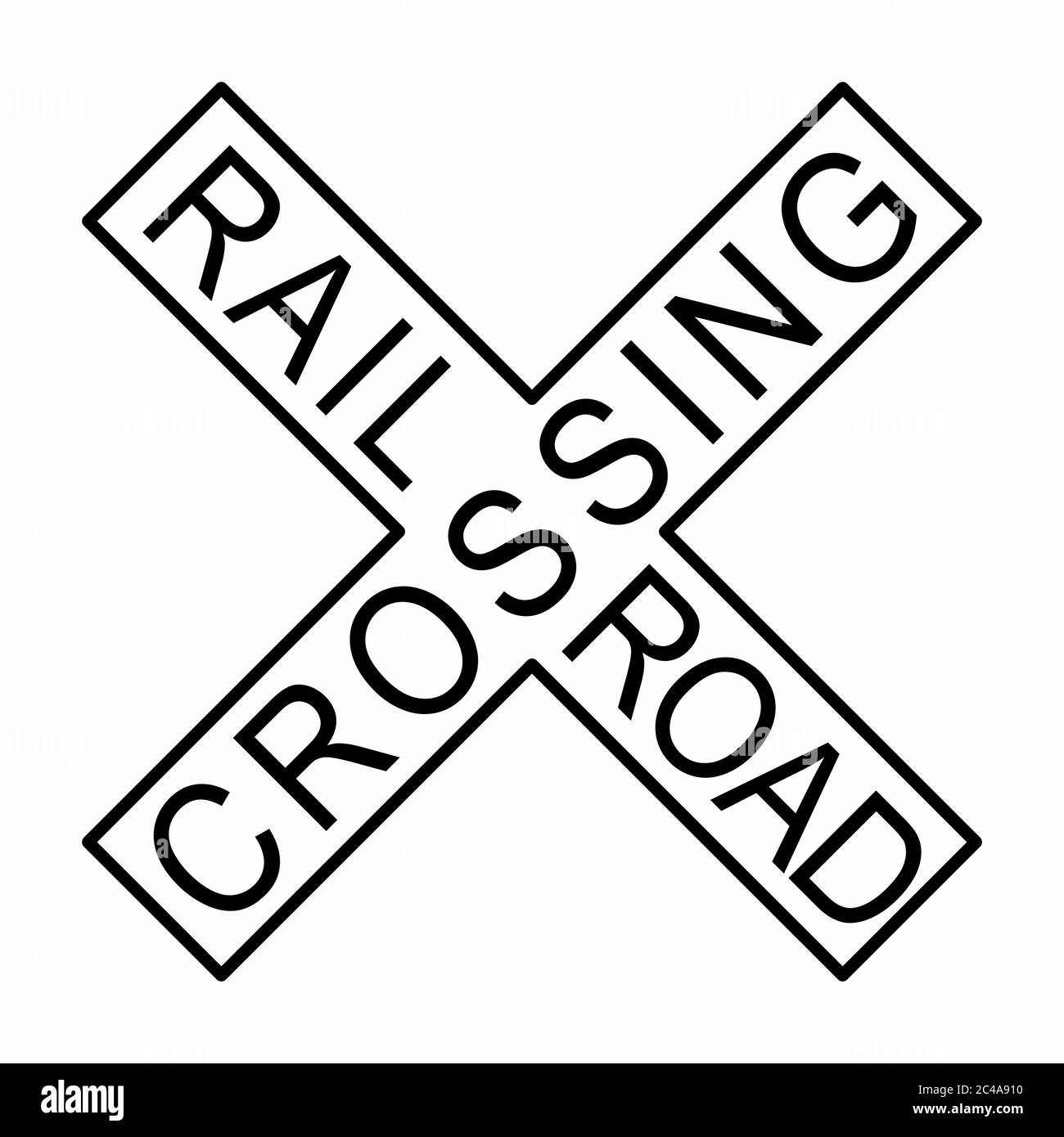 Crossing Railroad Sign Stock Vector