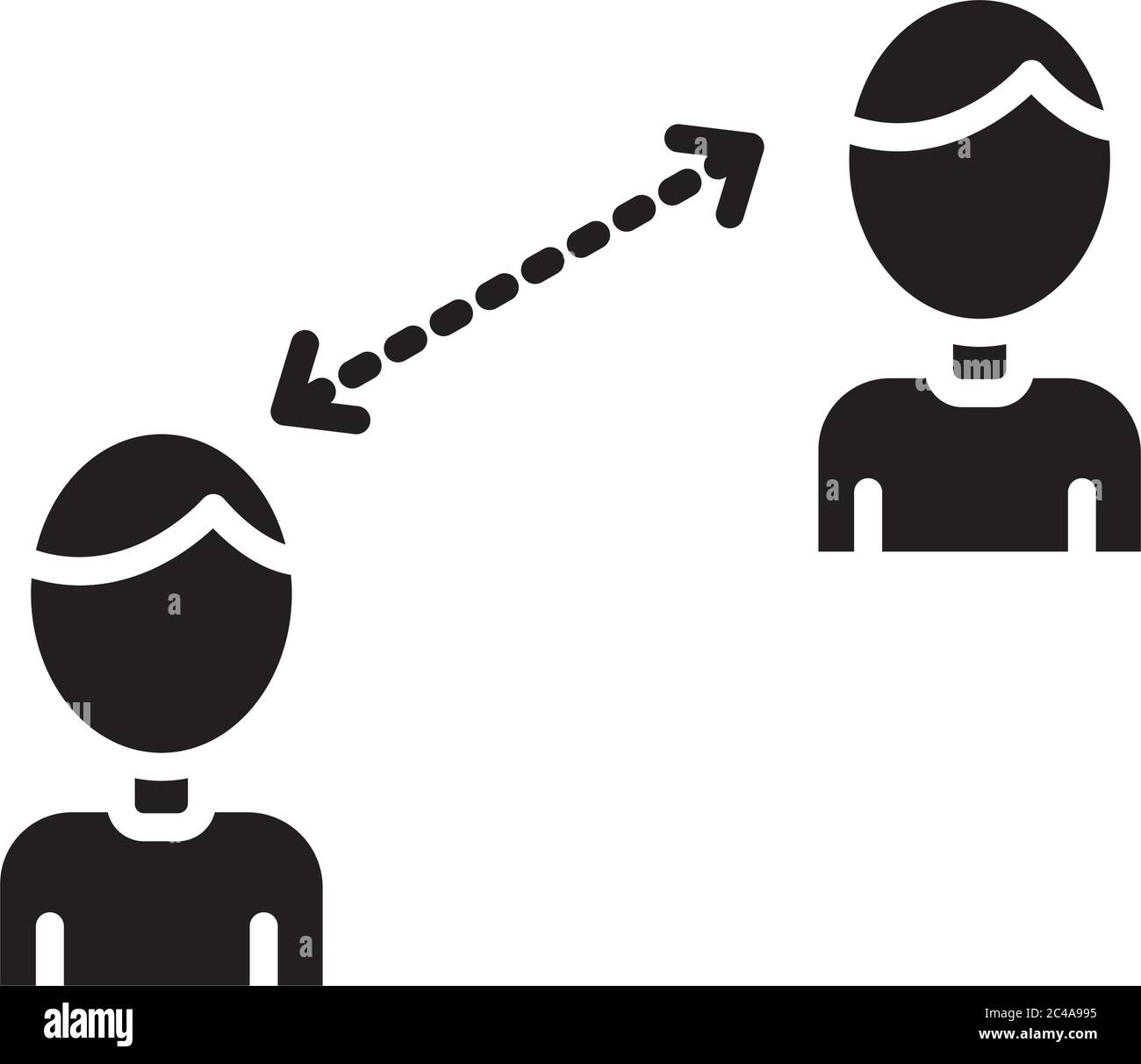 figures humans with arrows social distance silhouette style vector illustration design Stock Vector