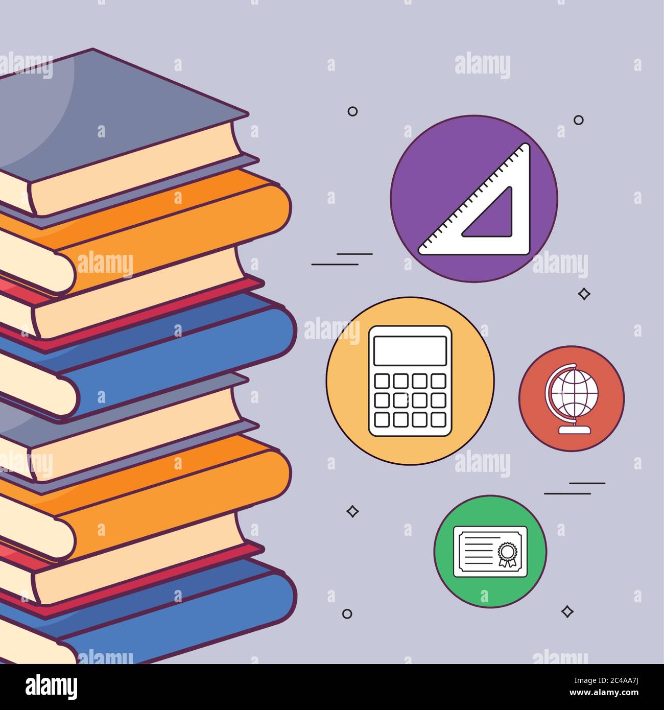 books and icon set design, Eduaction school university class lesson ...