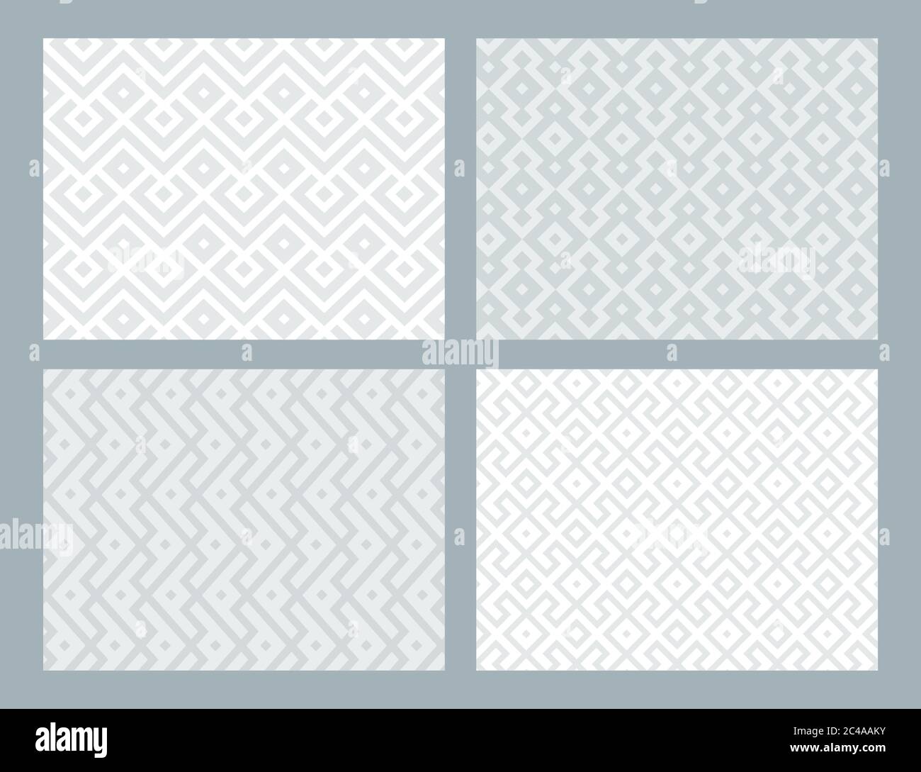 Abstract geometric seamless pattern collection. Grey color. Vector background. Stock Vector