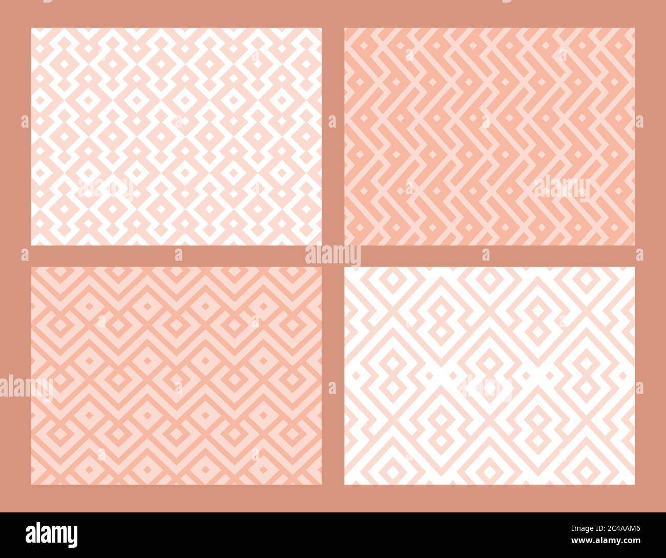Abstract geometric seamless pattern collection. Sand color. Vector background. Stock Vector