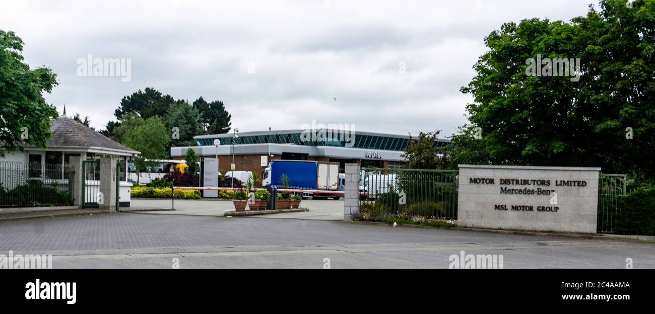 The entrance to MSL Distributors off the Naas Road, MSL distribute Mercedes Benz vehicles in the Republic of Ireland Stock Photo