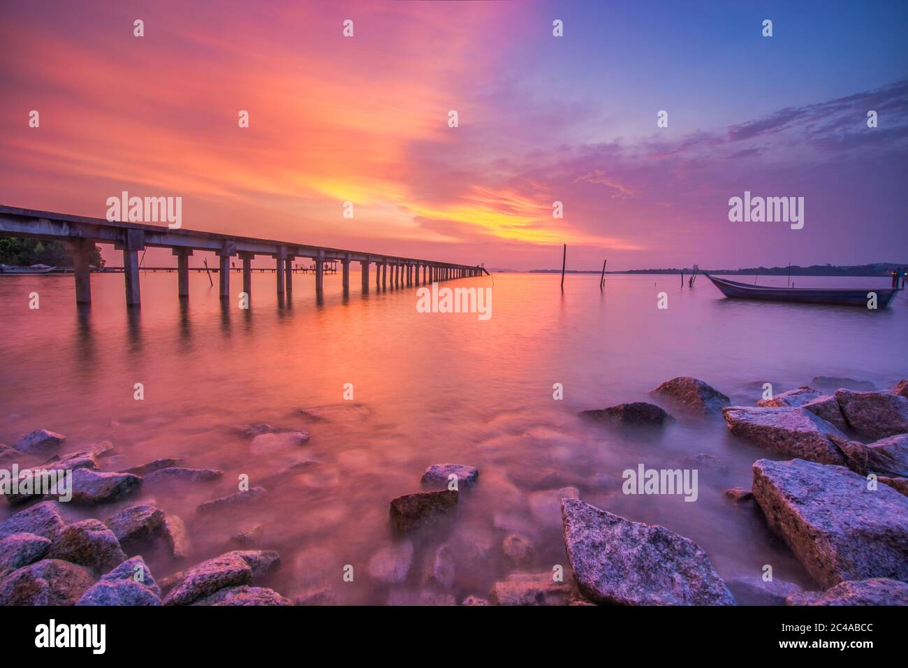 Beautiful Sunset at the Beach. Holidays Concept Stock Photo
