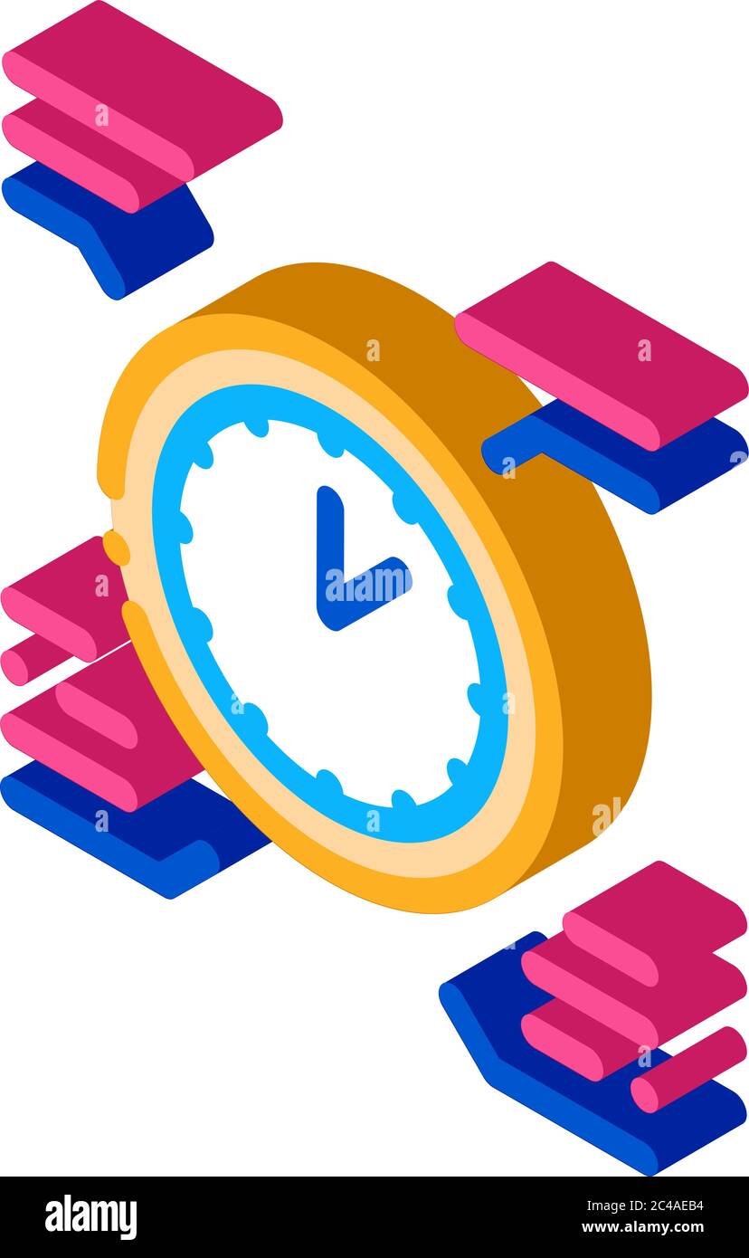 clock time healthy life isometric icon vector illustration Stock Vector ...