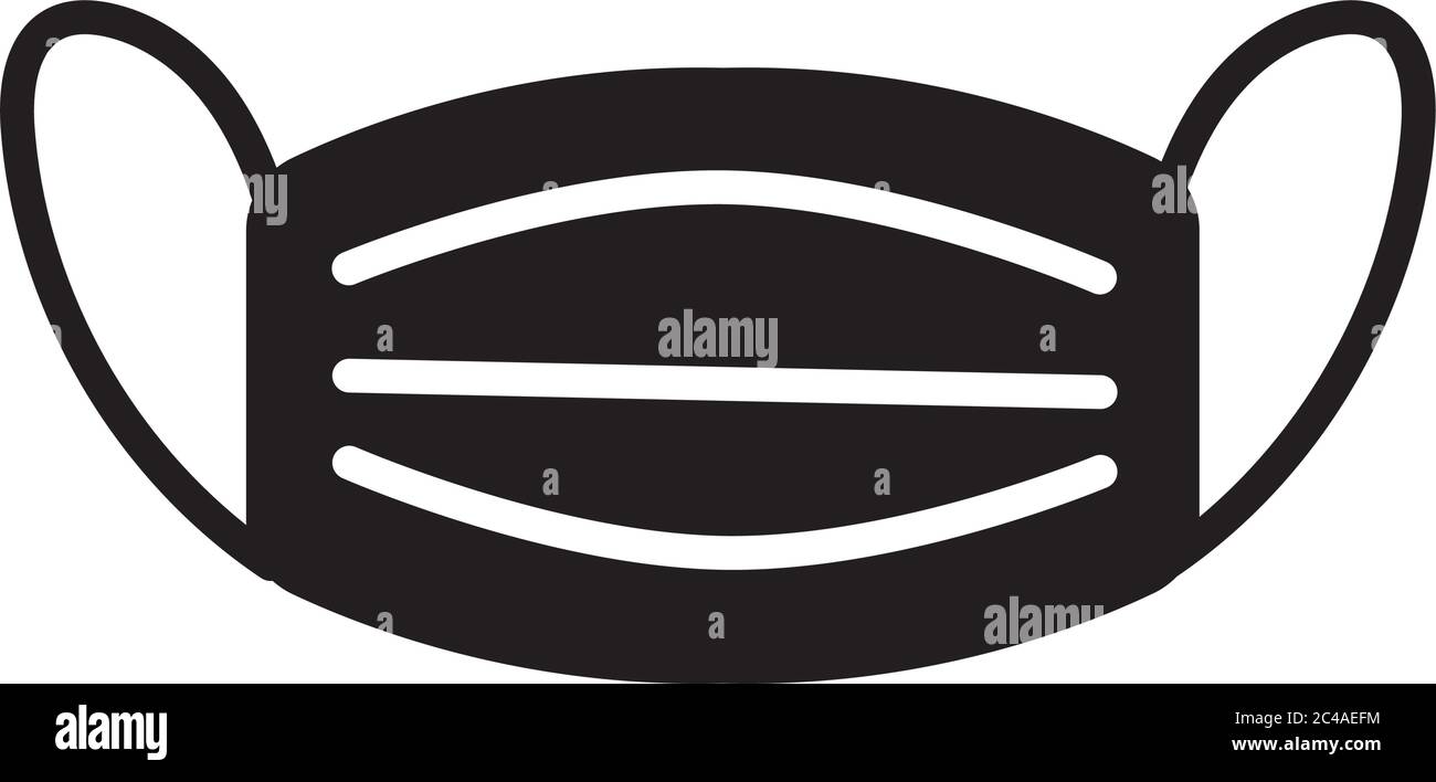 face mask accessory silhouette style vector illustration design Stock ...