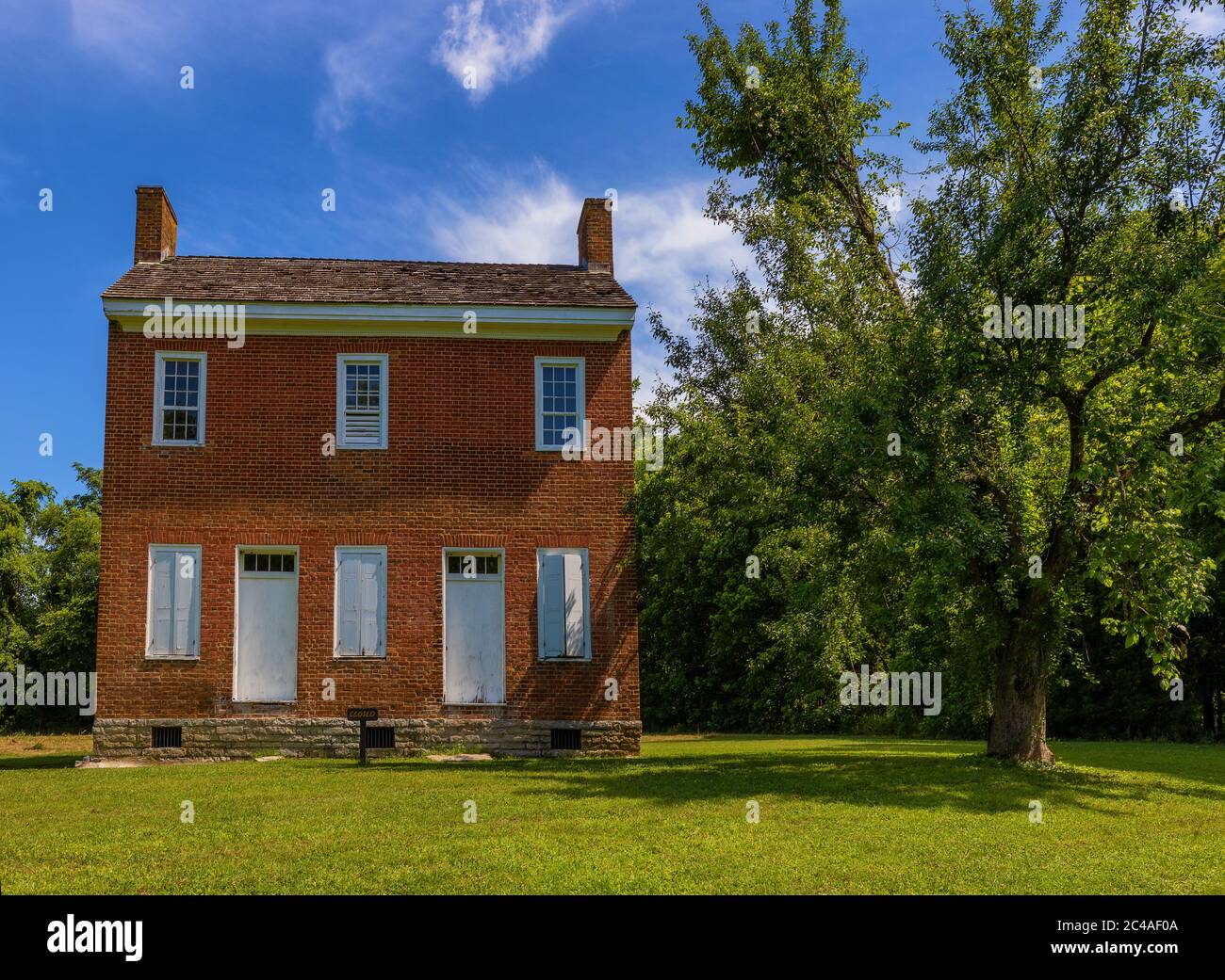 Natchez Trace Parkway, Tennessee, USA:  June 17, 2020:  The Gorden House, one of a few remaining structures on the Parkway..  Built in 1818 Stock Photo