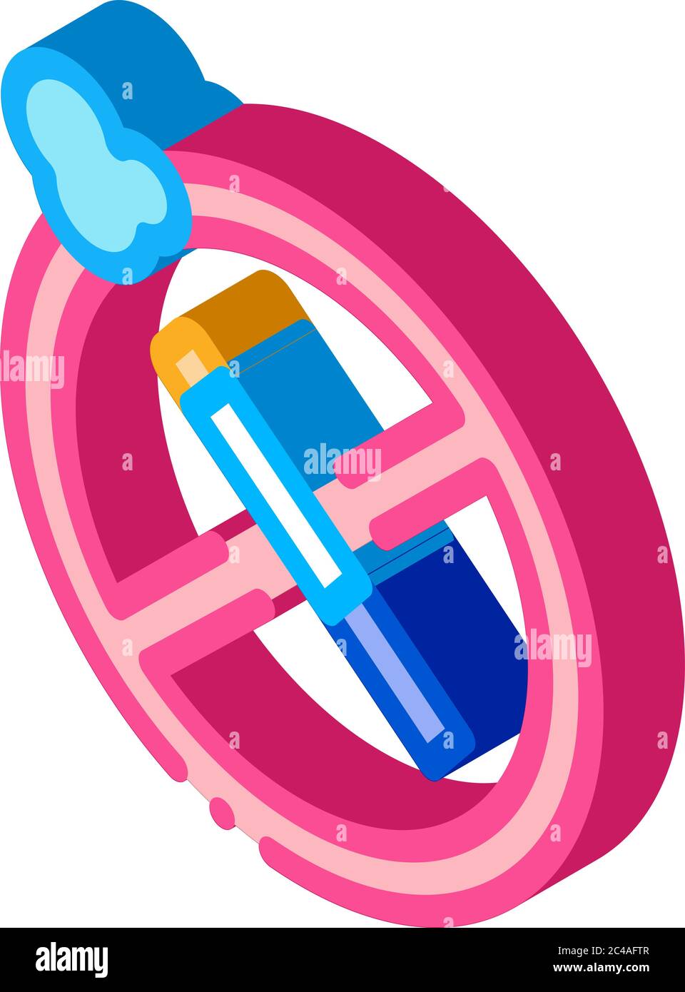 stop smoking cigarette sign isometric icon vector illustration Stock ...