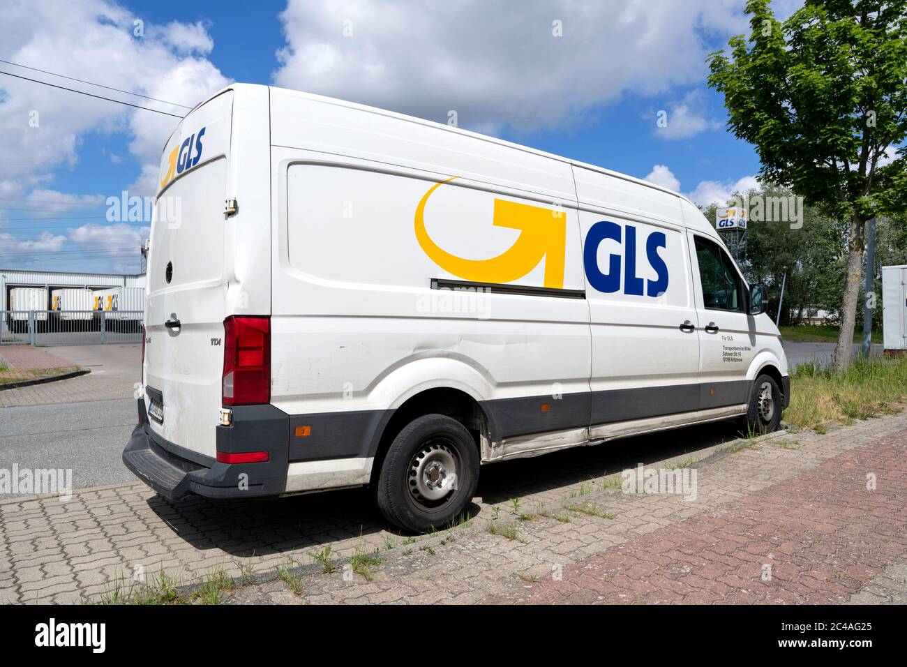 GLS delivery van. General Logistics Systems B.V. was founded in 1999 and is a subsidiary of British postal service Royal Mail. Stock Photo