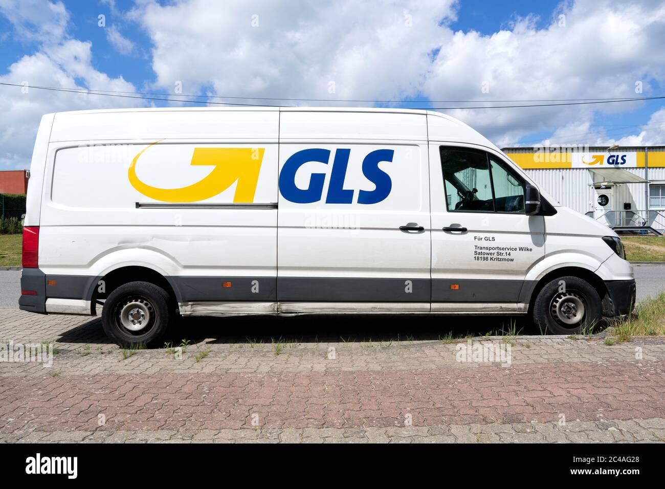 GLS delivery van. General Logistics Systems B.V. was founded in 1999 and is a subsidiary of British postal service Royal Mail. Stock Photo