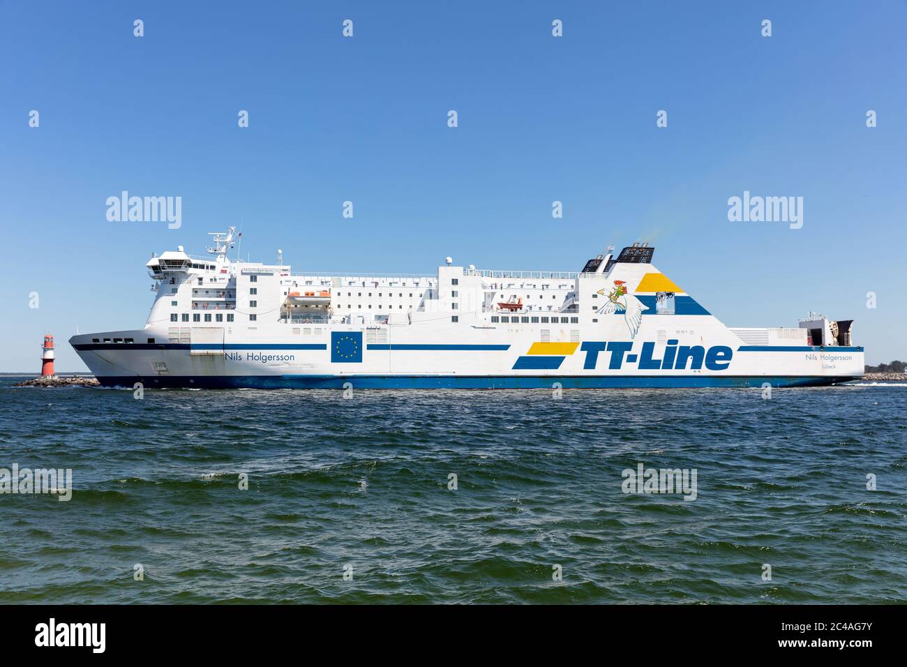 TT-Line ferry NILS HOLGERSSON outbound Rostock Stock Photo