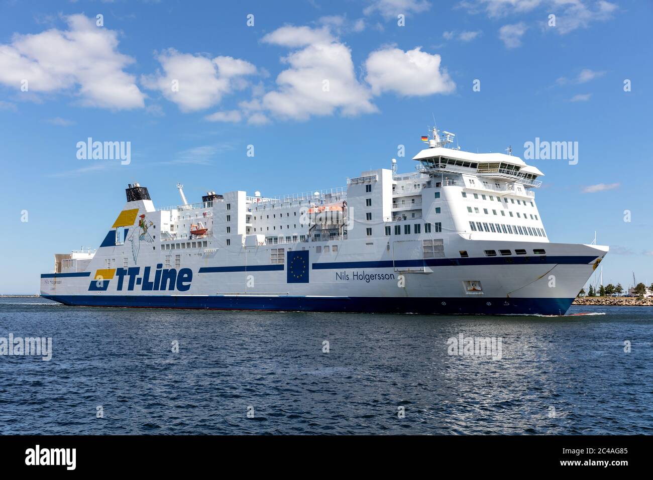TT-Line ferry NILS HOLGERSSON inbound Rostock Stock Photo