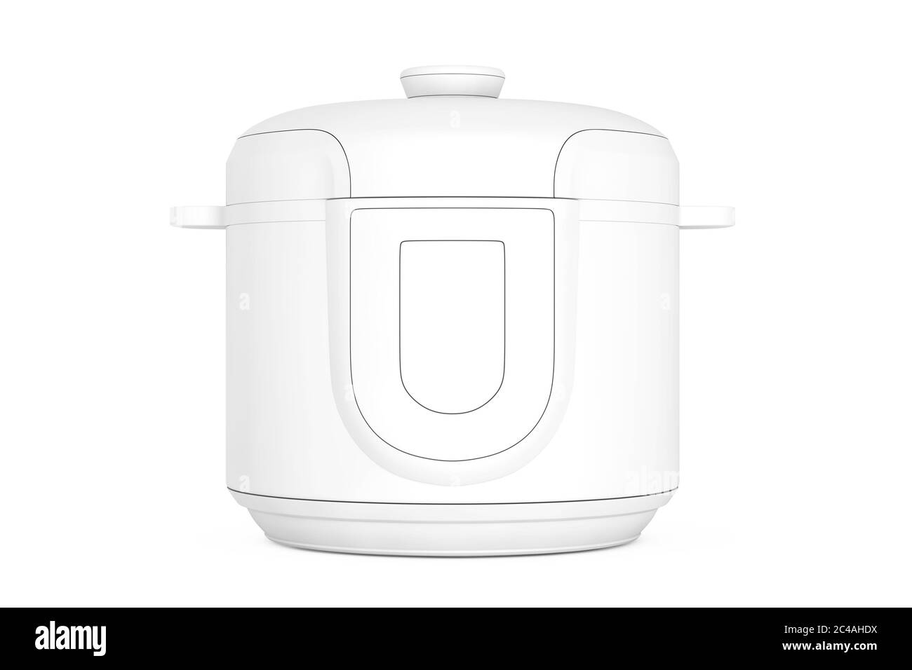 White Modern Electric Multi Cooker in Clay Style on a white background ...