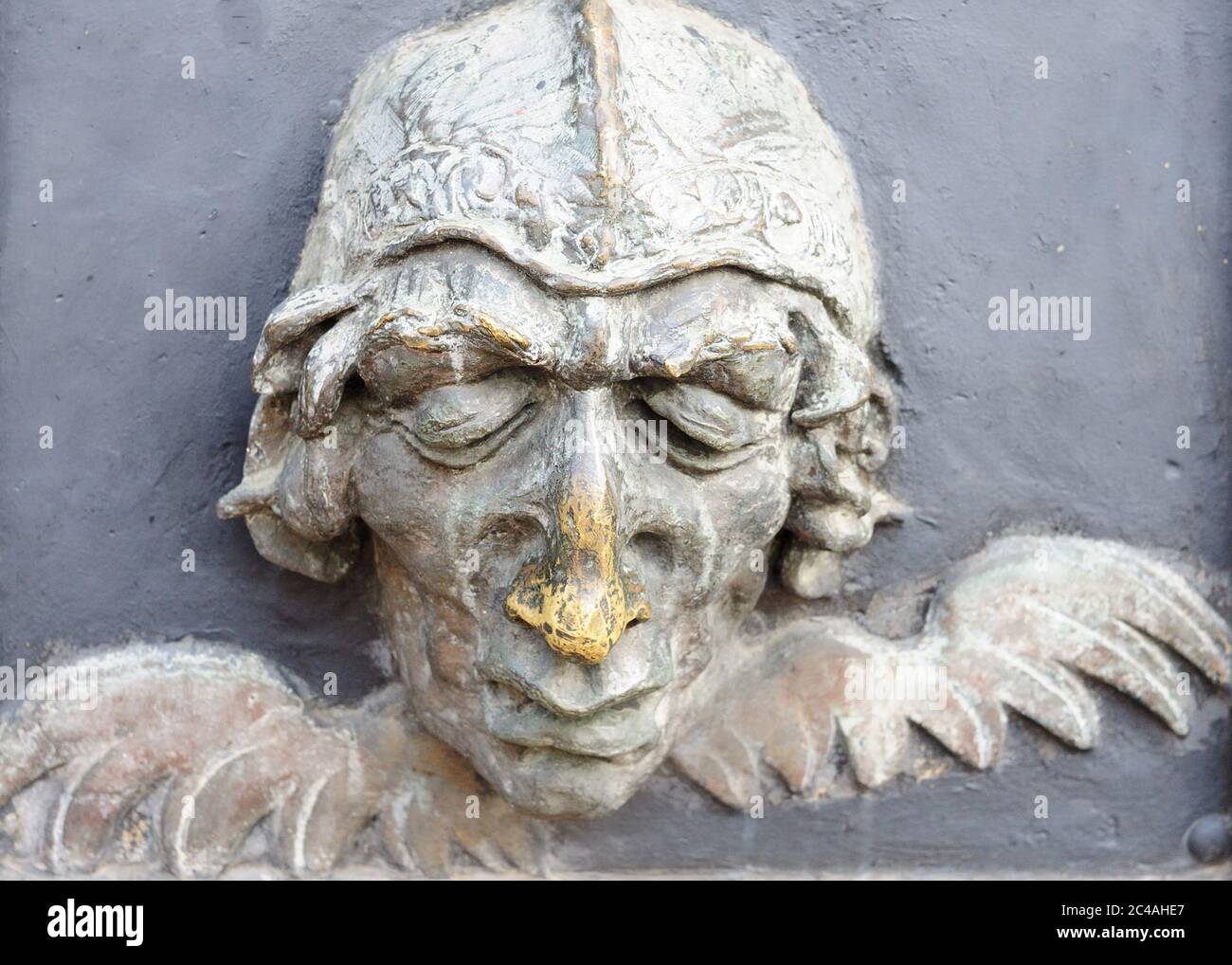 The view on the detail from the fence of the the Cathedral of Santa Maria la Menor the oldest Cathedral in the Americas in Santo Domingo, Dominikan Re Stock Photo