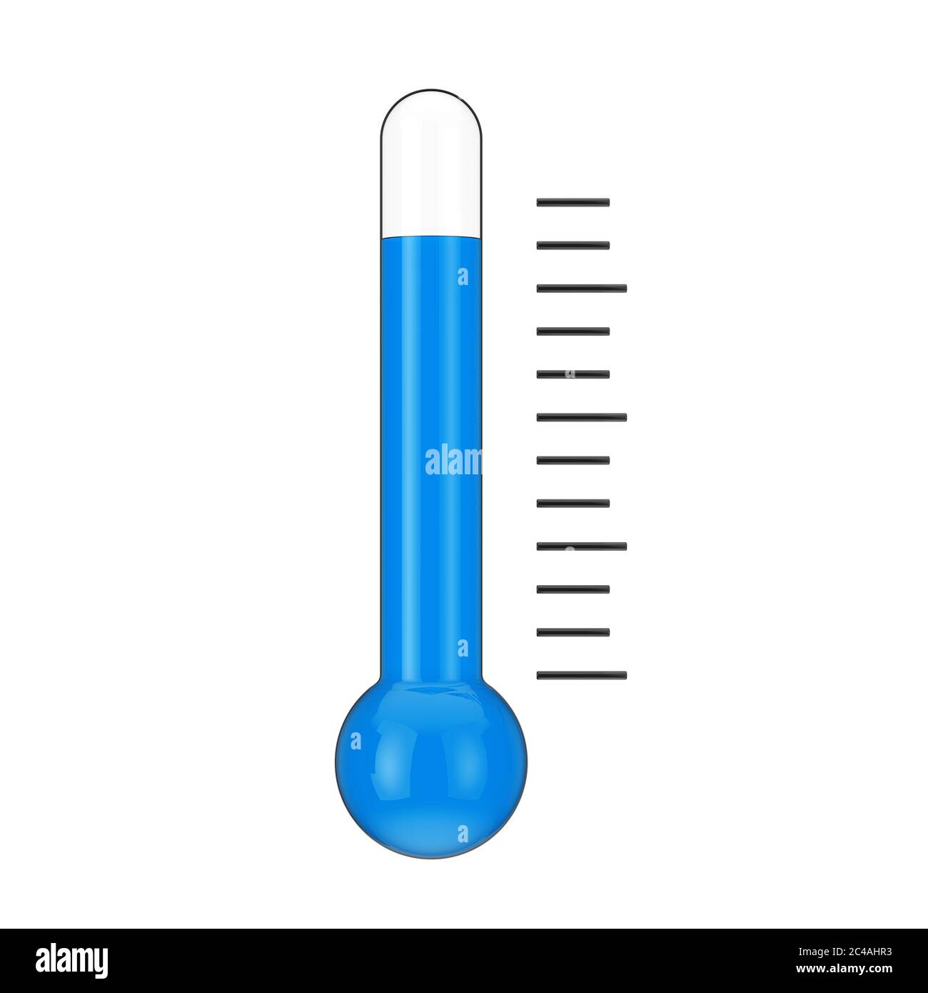 Abstract Weather Glass Thermometer on a white background 3d Rendering