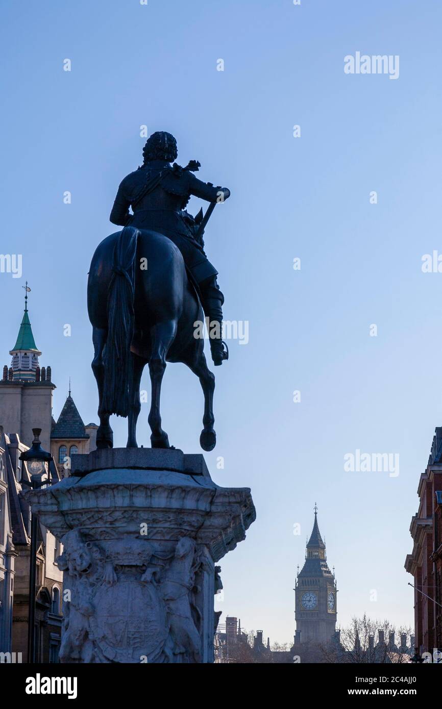 Equestrian Statue of Charles 1, Charing Cross, London, England Stock Photo