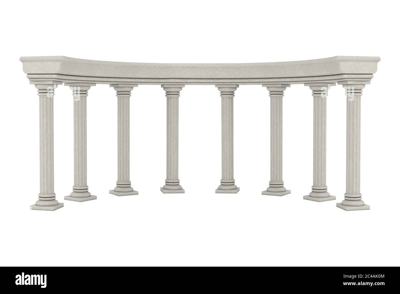Ancient Classic Greek Column Arc on a white background. 3d Rendering Stock Photo