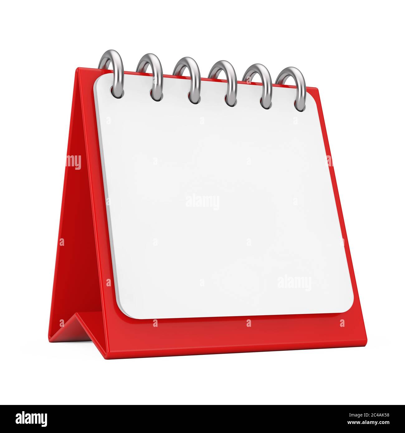 Red Desktop Calendar Icon Showing A Blank Pages For Your Design On A 