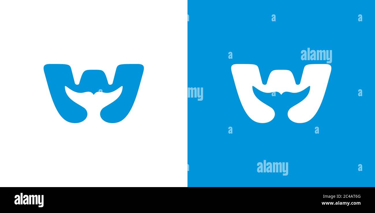 letter w whale ocean symbol logo icon vector eps Stock Vector Image ...