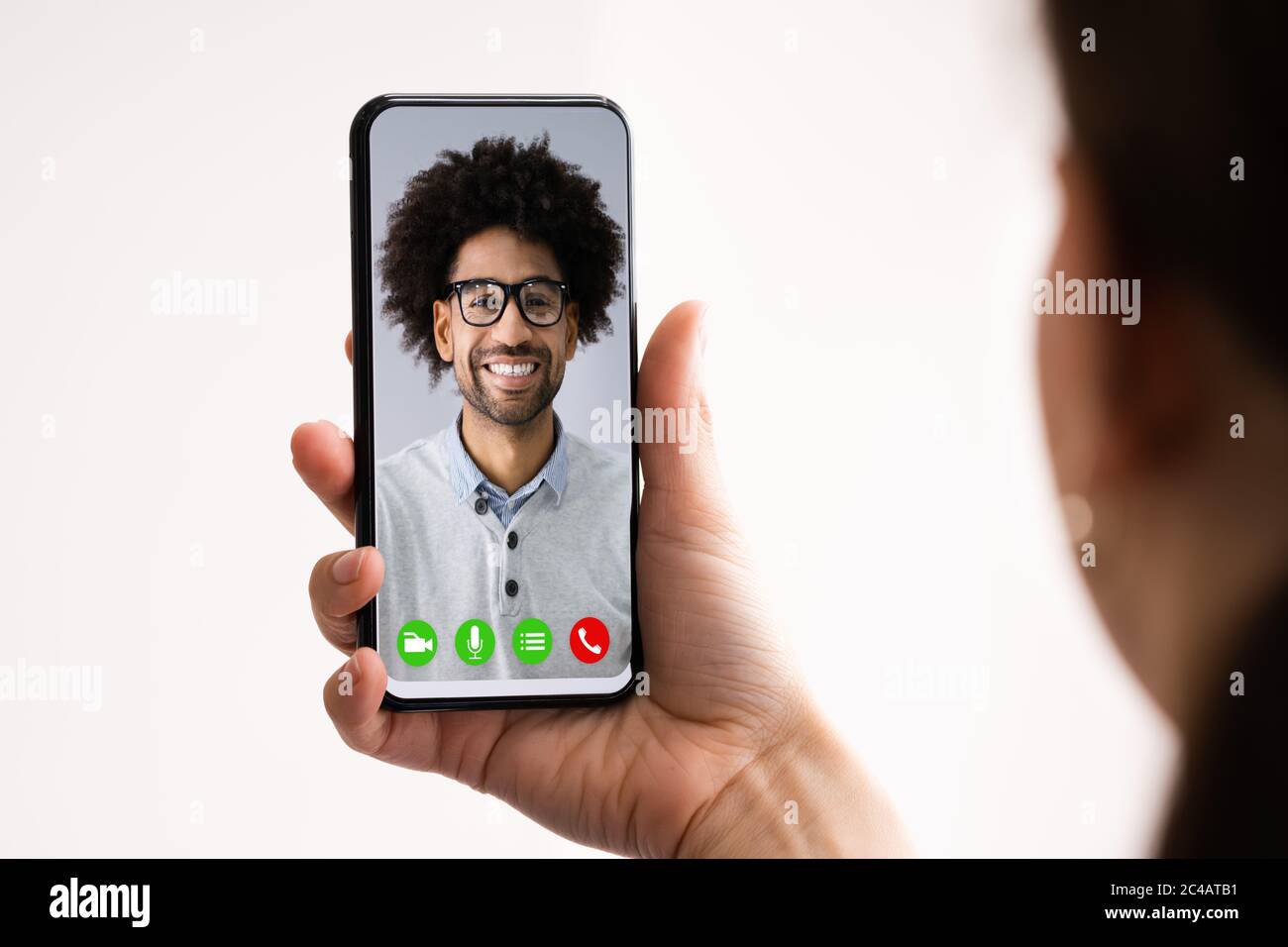 Videochat Business Training Call On Mobile Phone Stock Photo - Alamy
