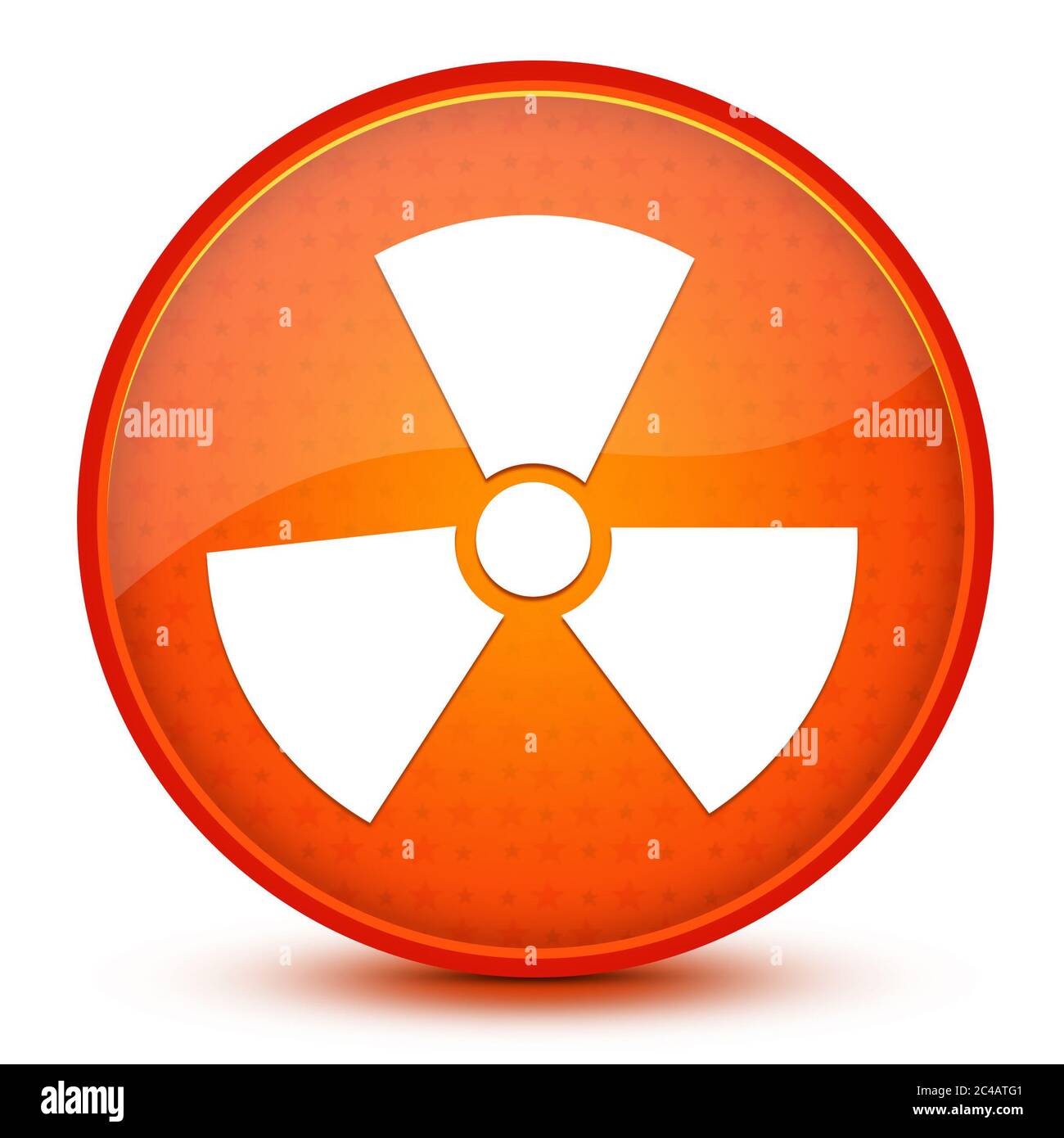 Radiation icon isolated on glossy star orange round button abstract illustration Stock Photo