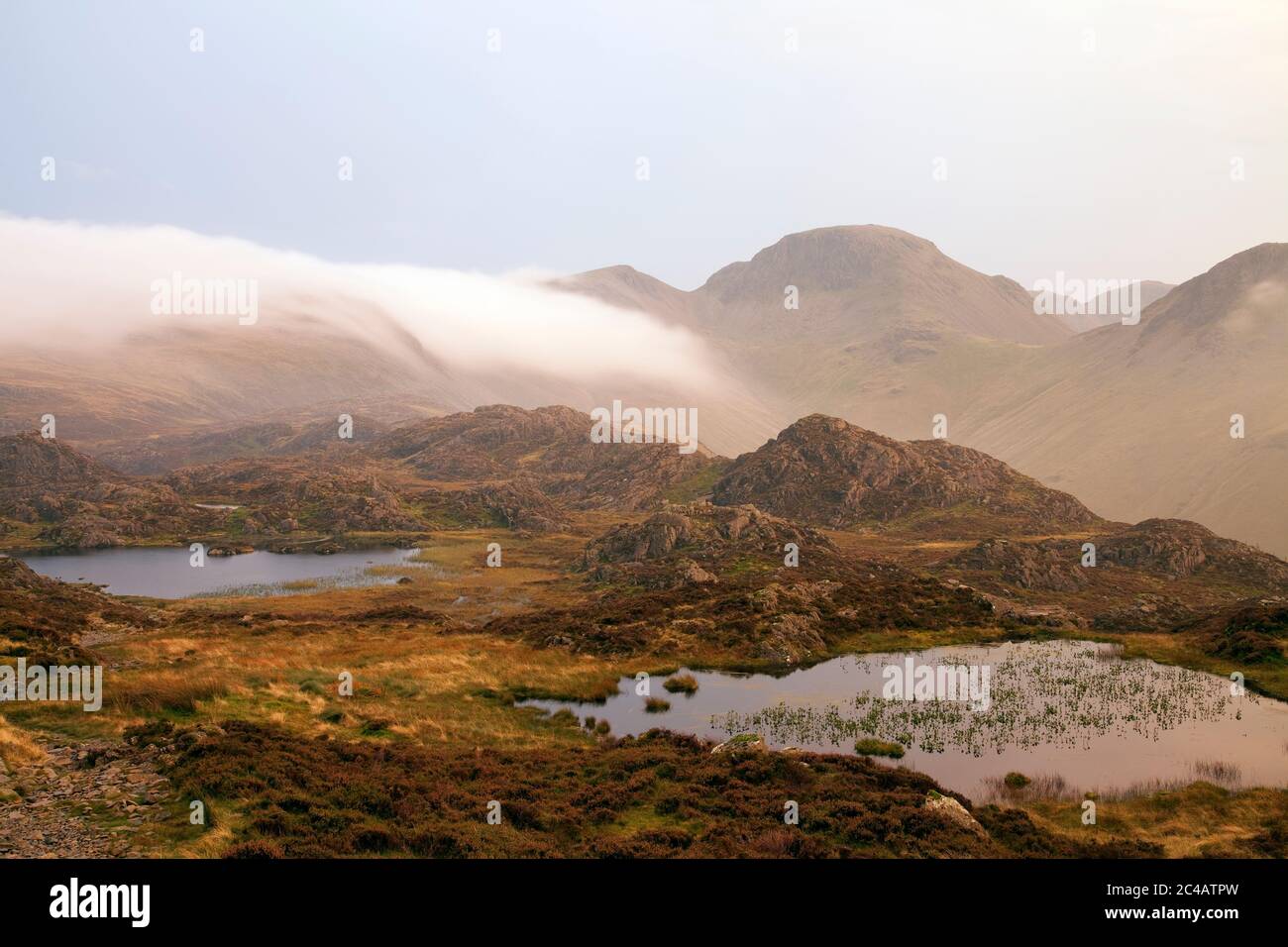 The Wasdale fells from Innominate Tarn on Haystacks, in the English Lake District Stock Photo