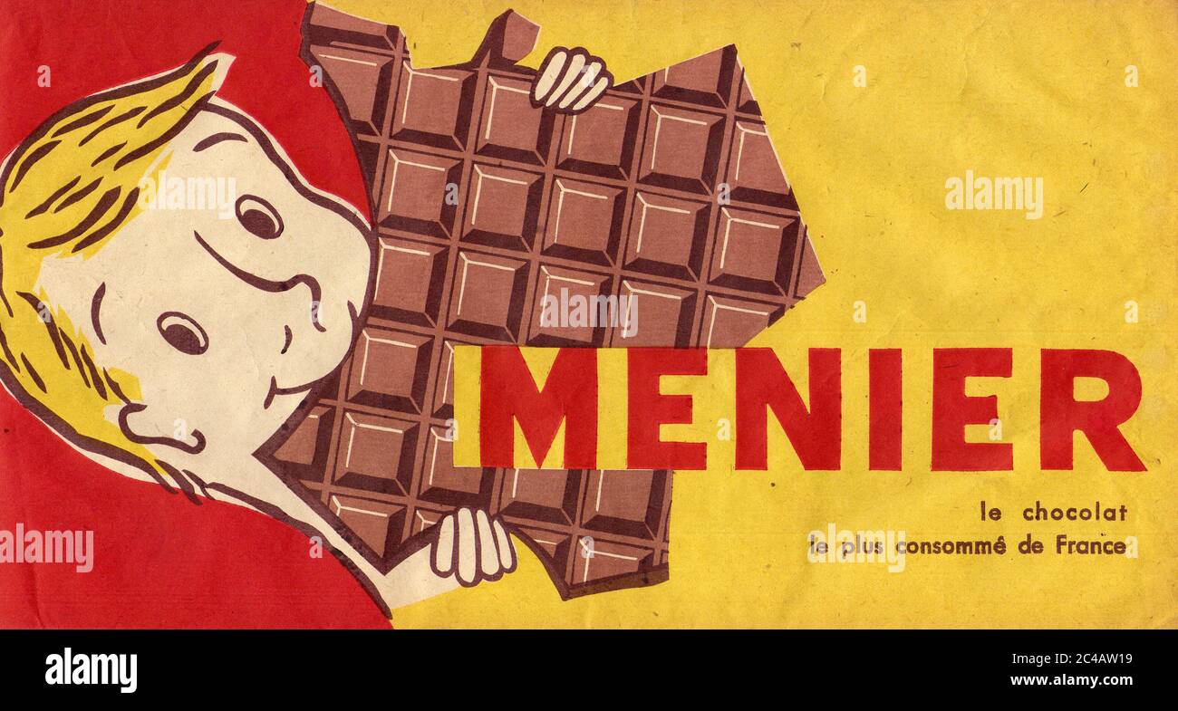 Calot papier chocolat Menier vers 1950 / Menier chocolate paper cap around 1950 Stock Photo