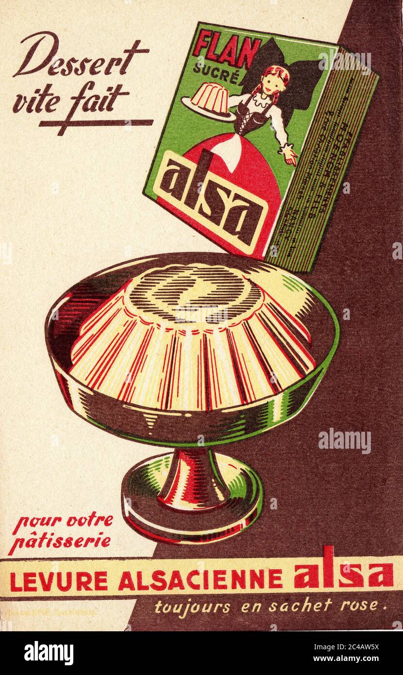 Buvard levure Alsa vers 1950 / Alsa yeast blotter around 1950 Stock Photo