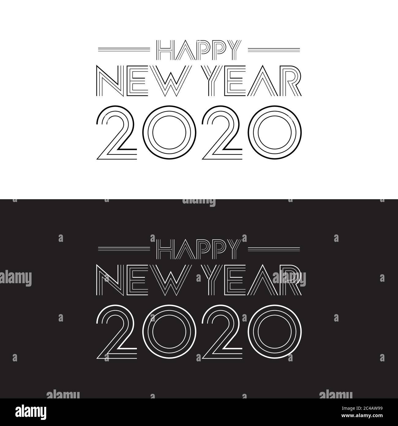 Happy new year 2020 Text Design vector Stock Vector Image & Art - Alamy