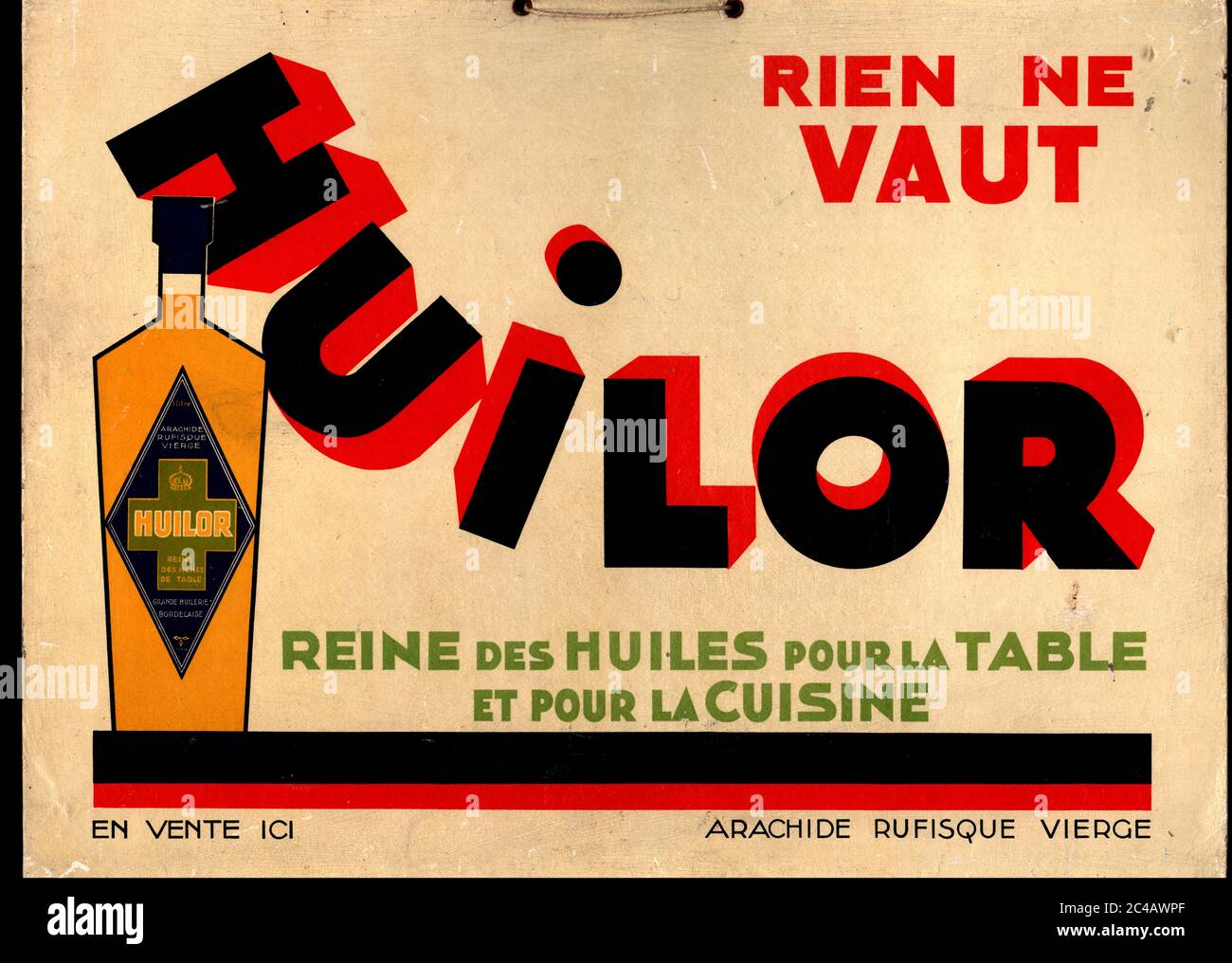 Carton PLV huile Huilor vers 1940 / oil Huilor around 1940 Stock Photo