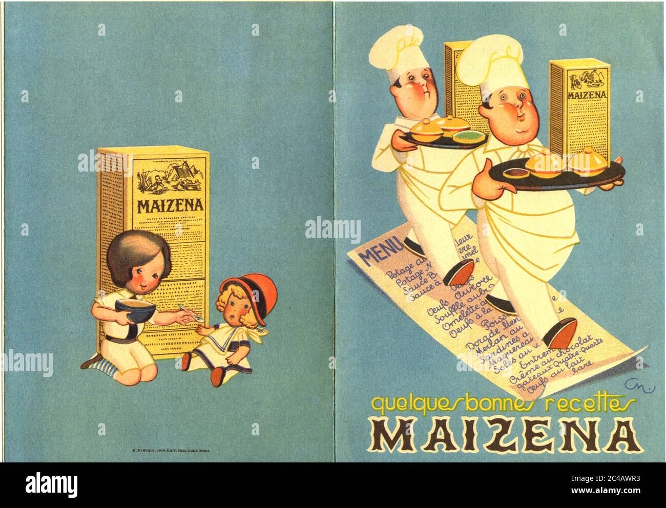 Fascicule Maizena recettes vers 1955 / Maizena booklet recipes around 1955 Stock Photo