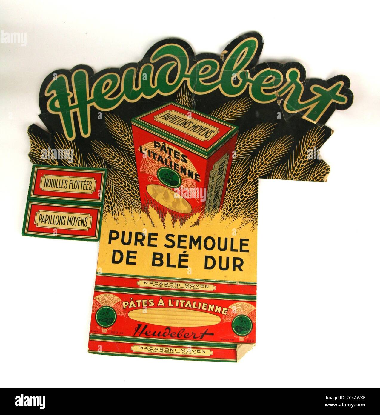 carton publicitaire pates Heudebert vers 1940 /Heudebert pasta advertising card circa 1940 Stock Photo