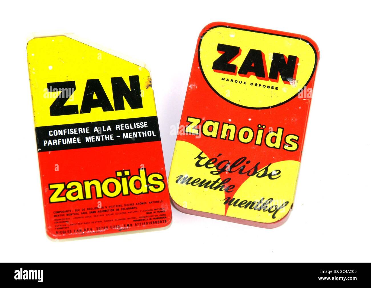 boites de zan reglisse annee 70 /boxes of zan liquorice year 70 Stock Photo