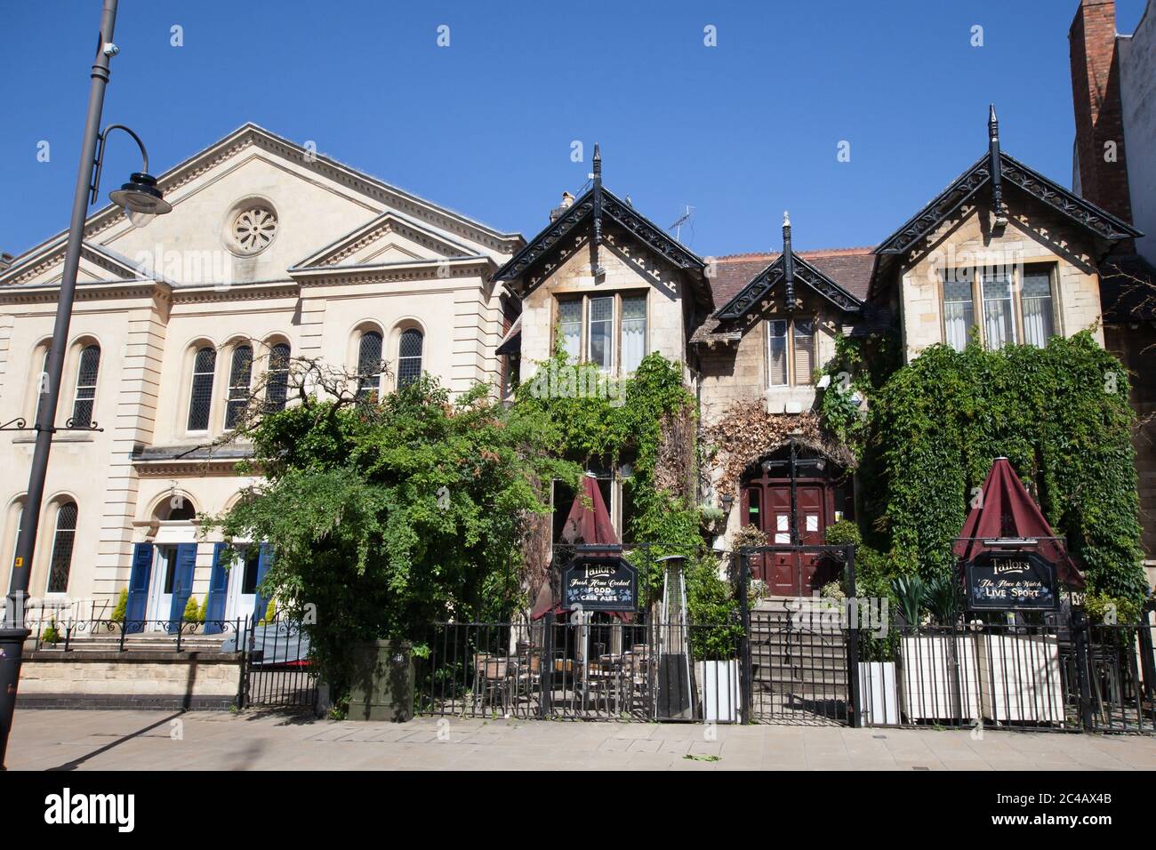 Old buildings on Cambray Place in Cheltenham, Gloucestershire in the UK
