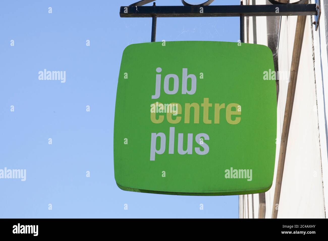 The Job Centre sign hanging from a job centre in the UK Stock Photo