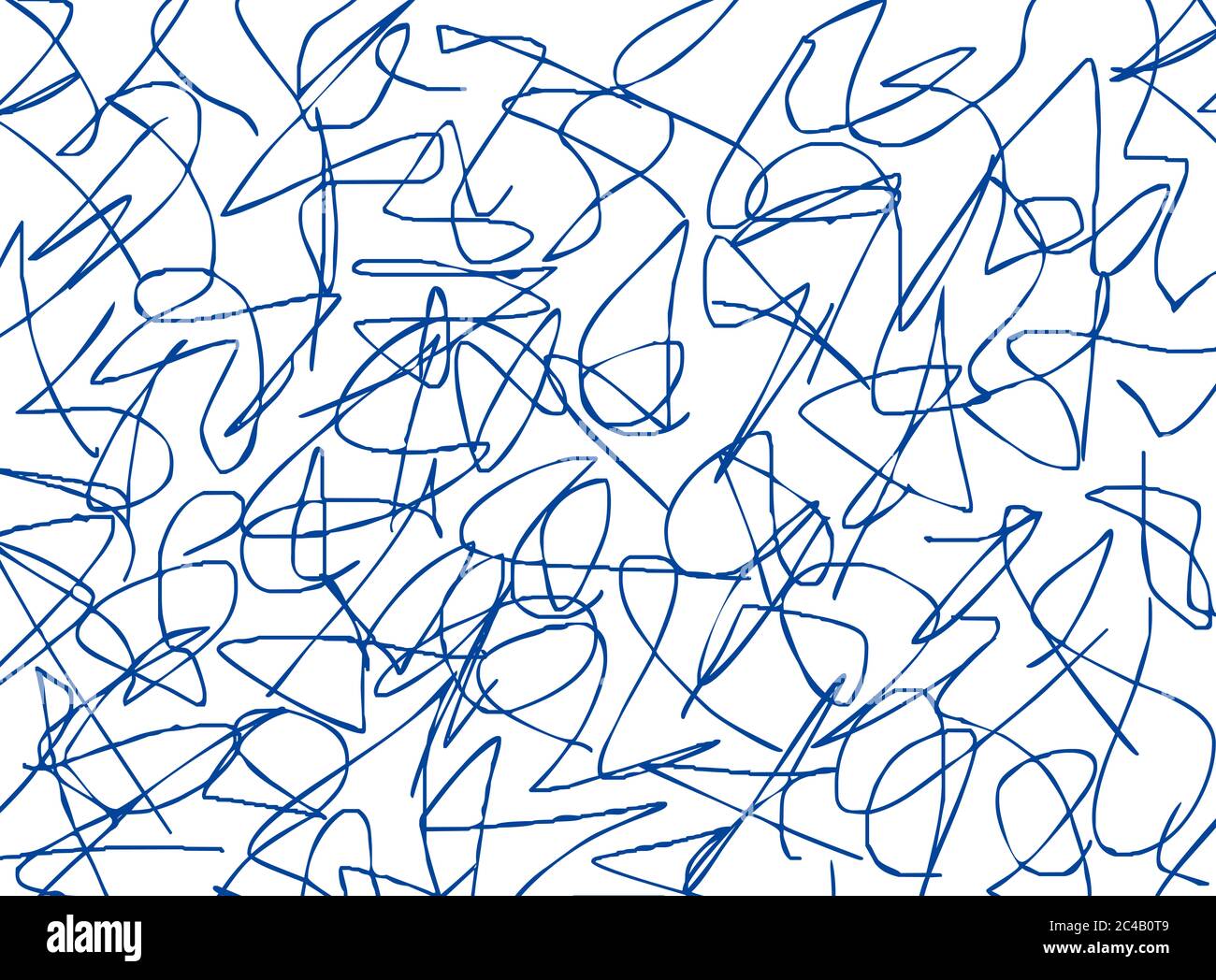 scrawl blue on white background. Abstract illustration scribble