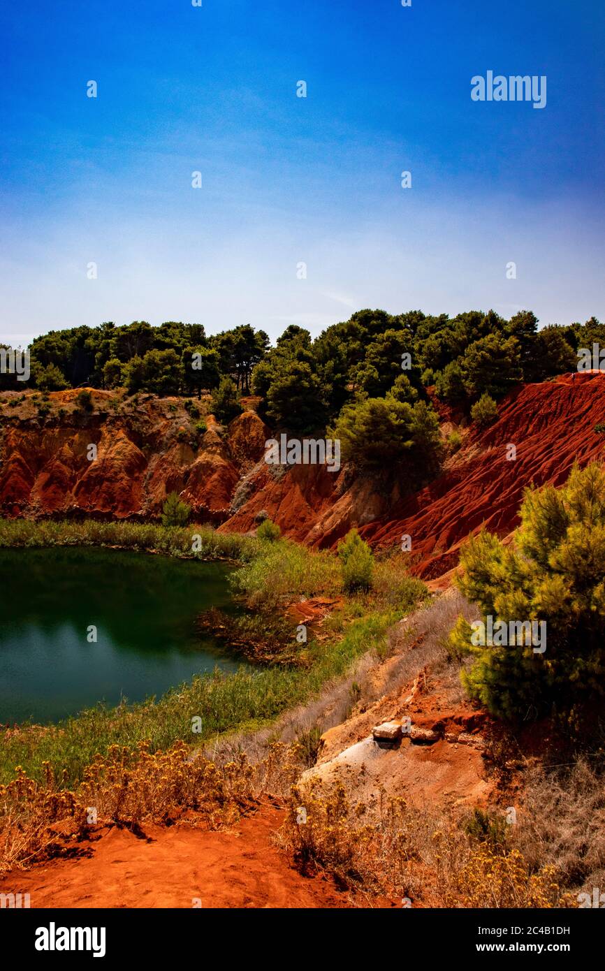 Quarry of bauxite in Otranto Stock Photo Alamy