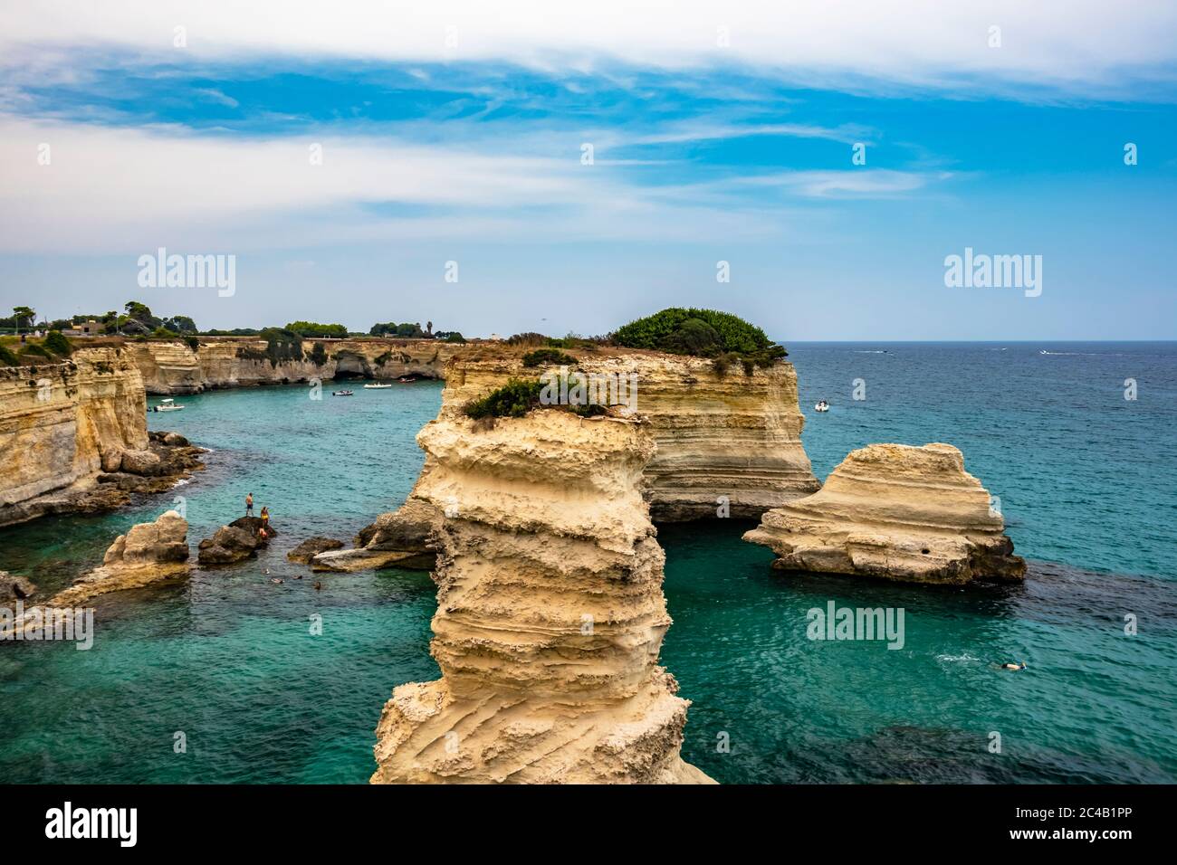 Faraglioni di Torre Sant Andrea, Puglia, Salento, Italy, Otranto Stock
