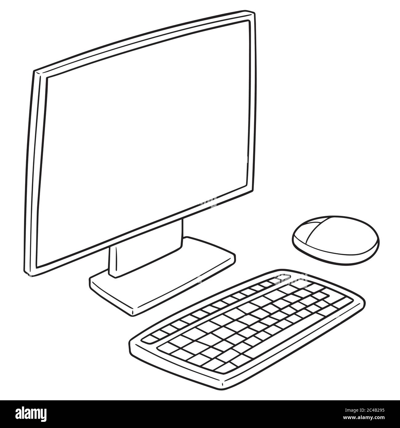 Vector set of monitor keyboard and mouse stock vector image art alamy