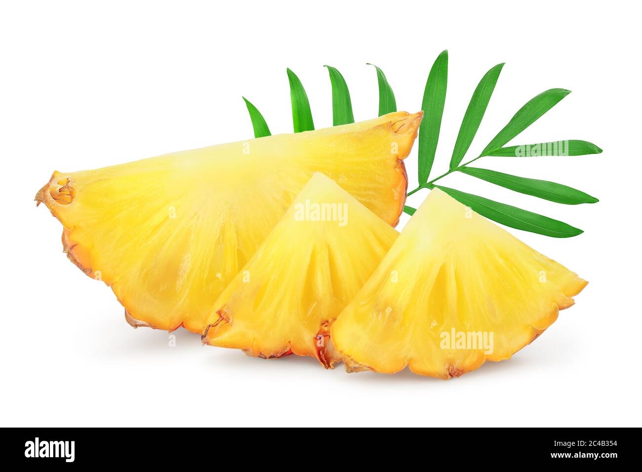 pineapple slice isolated on white background with clipping path and ...