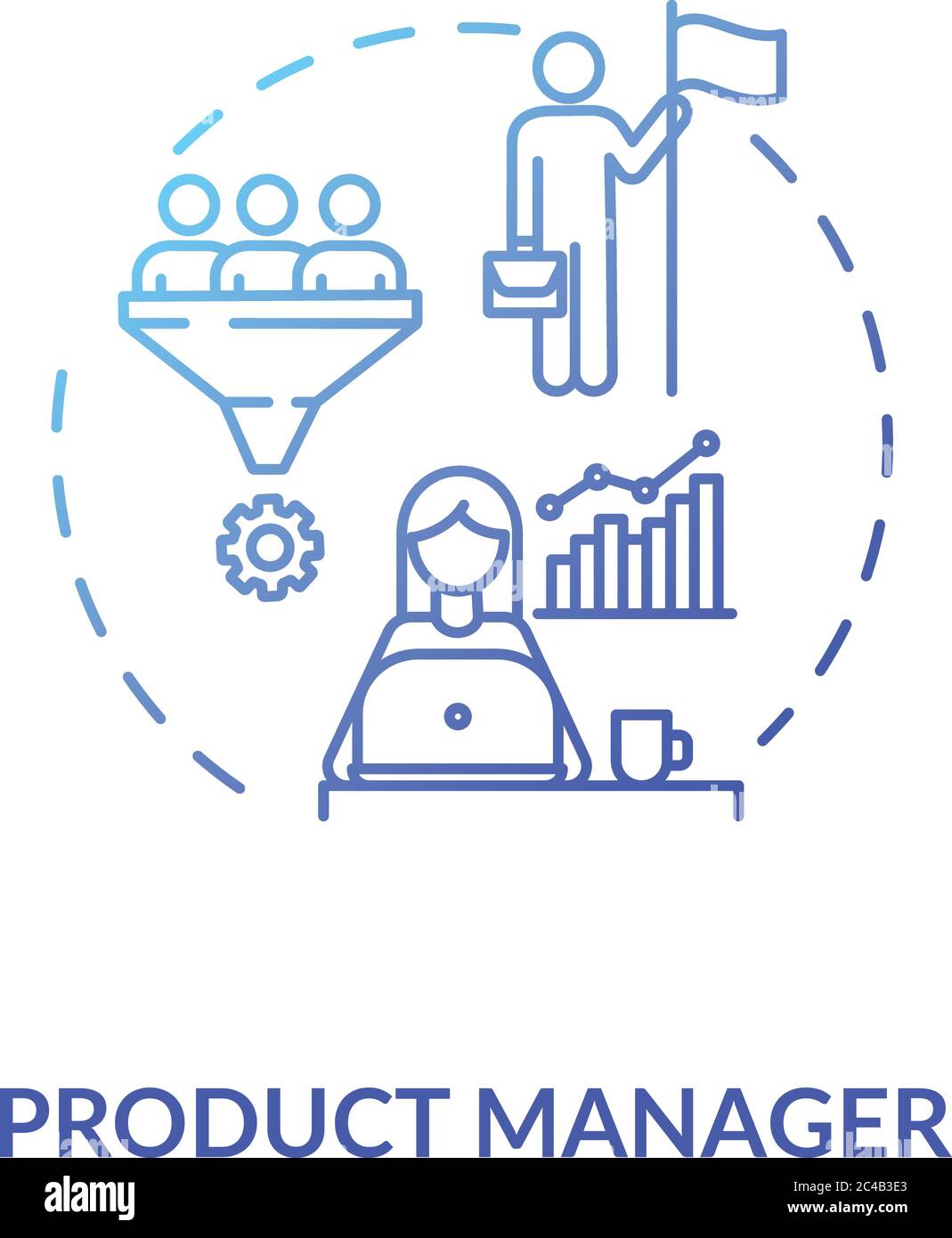 Product manager blue gradient concept icon Stock Vector Image & Art - Alamy