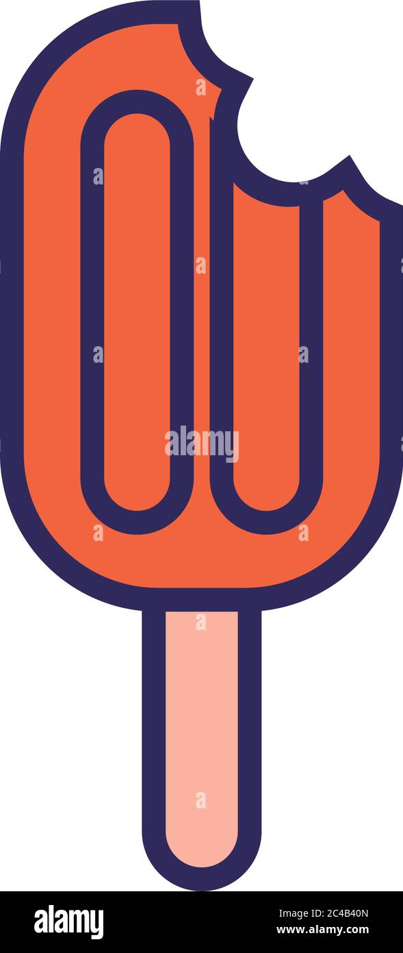 ice cream in stick line and fill icon vector illustration design Stock ...