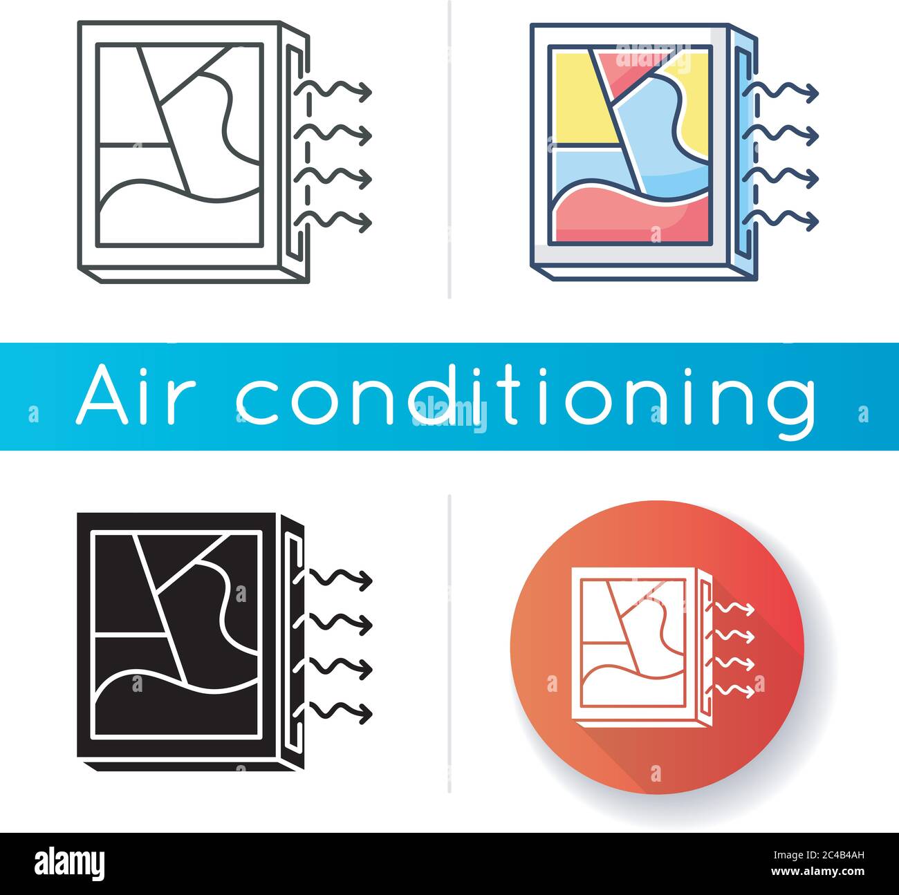 Picture frame air conditioner icon Stock Vector