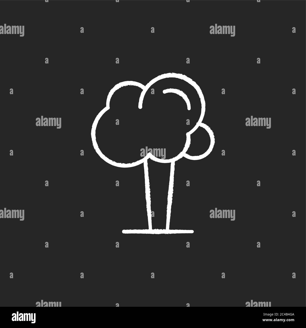 Tree chalk white icon on black background Stock Vector Image & Art - Alamy