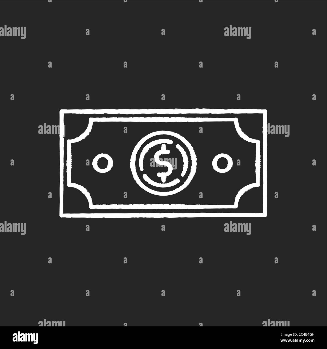 Dollar chalk white icon on black background Stock Vector Image & Art ...