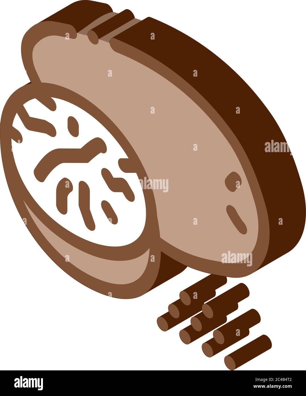 nutmeg nut isometric icon vector illustration Stock Vector