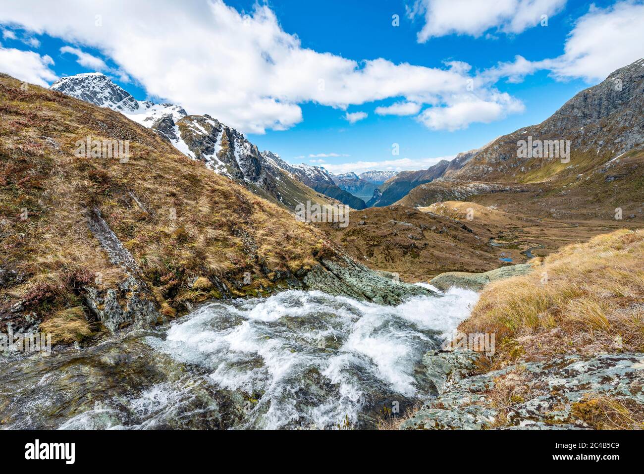 View into the route burn valley with route burn river hires stock