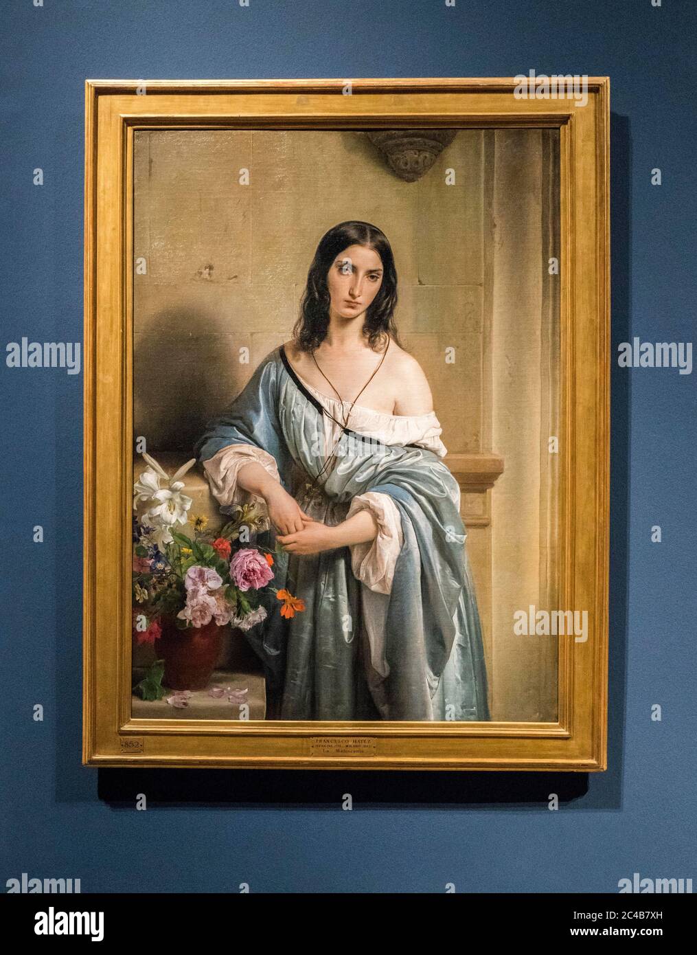 Malinconia, melancholy, painting by Francesco Hayez, 1791 - 1882, Pinacoteca di Brera, Milan, Lombardy, Italy Stock Photo