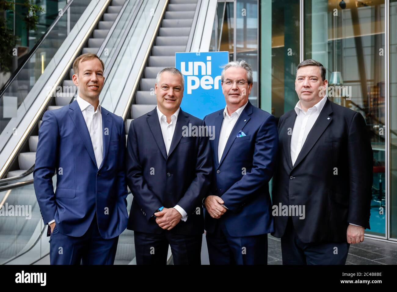 Uniper Executive Board from left: Chief Financial Officer Sascha Bibert, Chairman Andreas Schierenbeck, Member of the Executive Board David Bryson Stock Photo