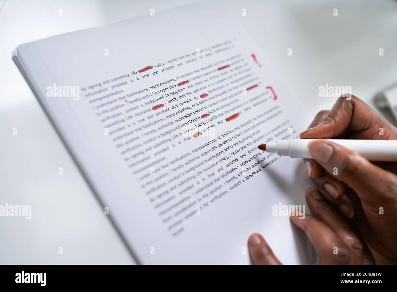 Correcting Spelling Mistake In Script And Sentence Error Proofread Stock Photo